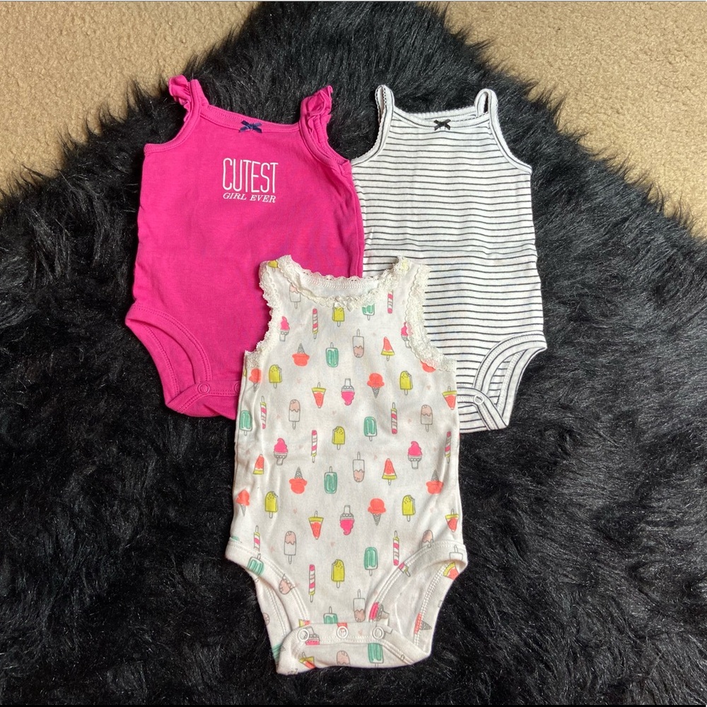 Carter’s Sleeveless Baby Girl Onesie Bundle